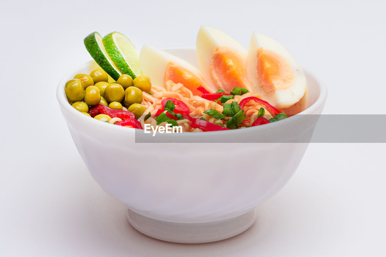 food and drink, food, healthy eating, wellbeing, bowl, fruit, freshness, dish, studio shot, vegetable, produce, white background, indoors, salad, no people, cut out, cuisine, meal, snack, berry