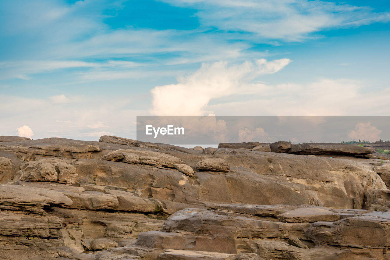 PANORAMIC VIEW OF ROCK FORMATION AGAINST SKY