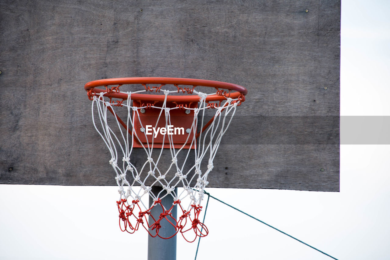 Low angle view of basketball hoop