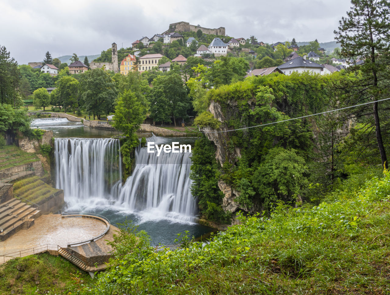 Scenic view of waterfall in forest