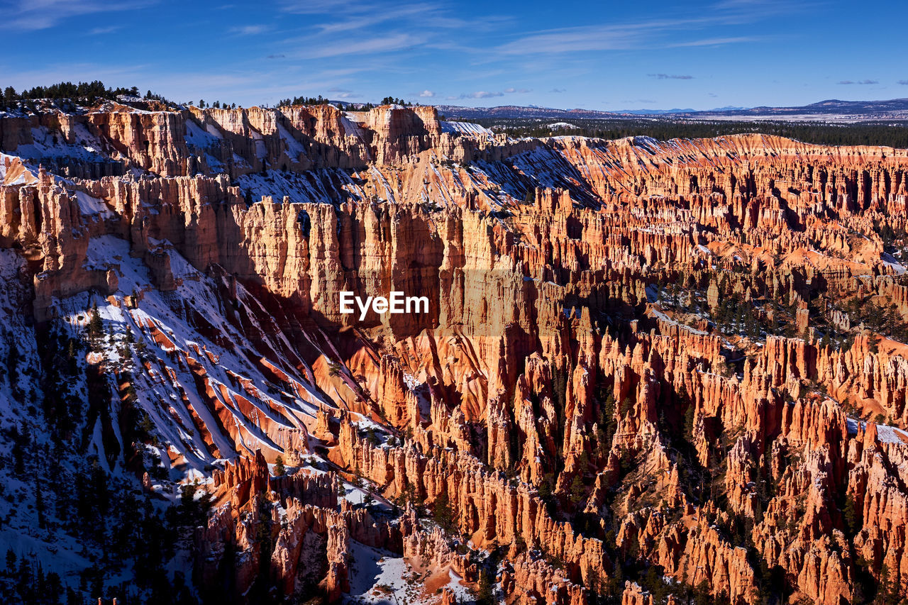 View of rock formations against sky