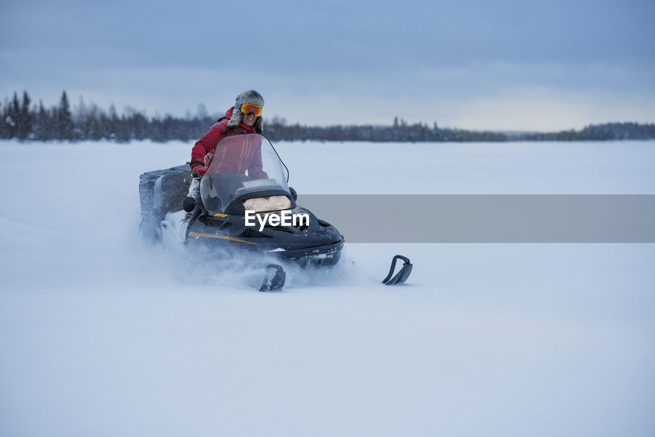 Person on snowmobile