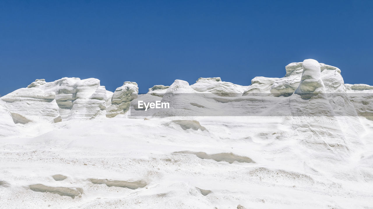 Milos island sarakiniko white stone texture