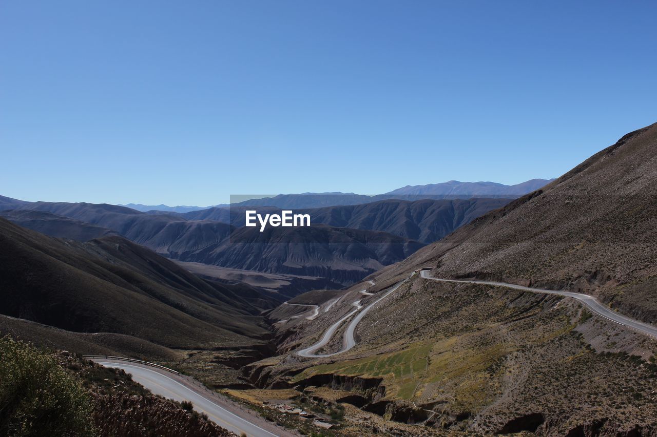 Scenic view of mountains against clear sky