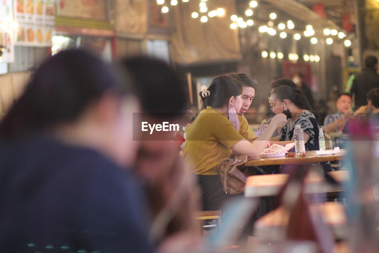 People sitting in restaurant