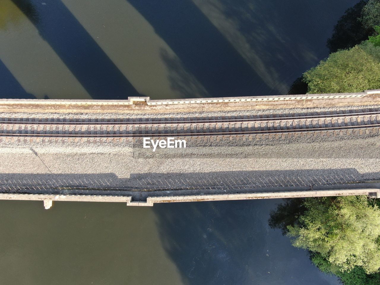 Aerial view of railway bridge