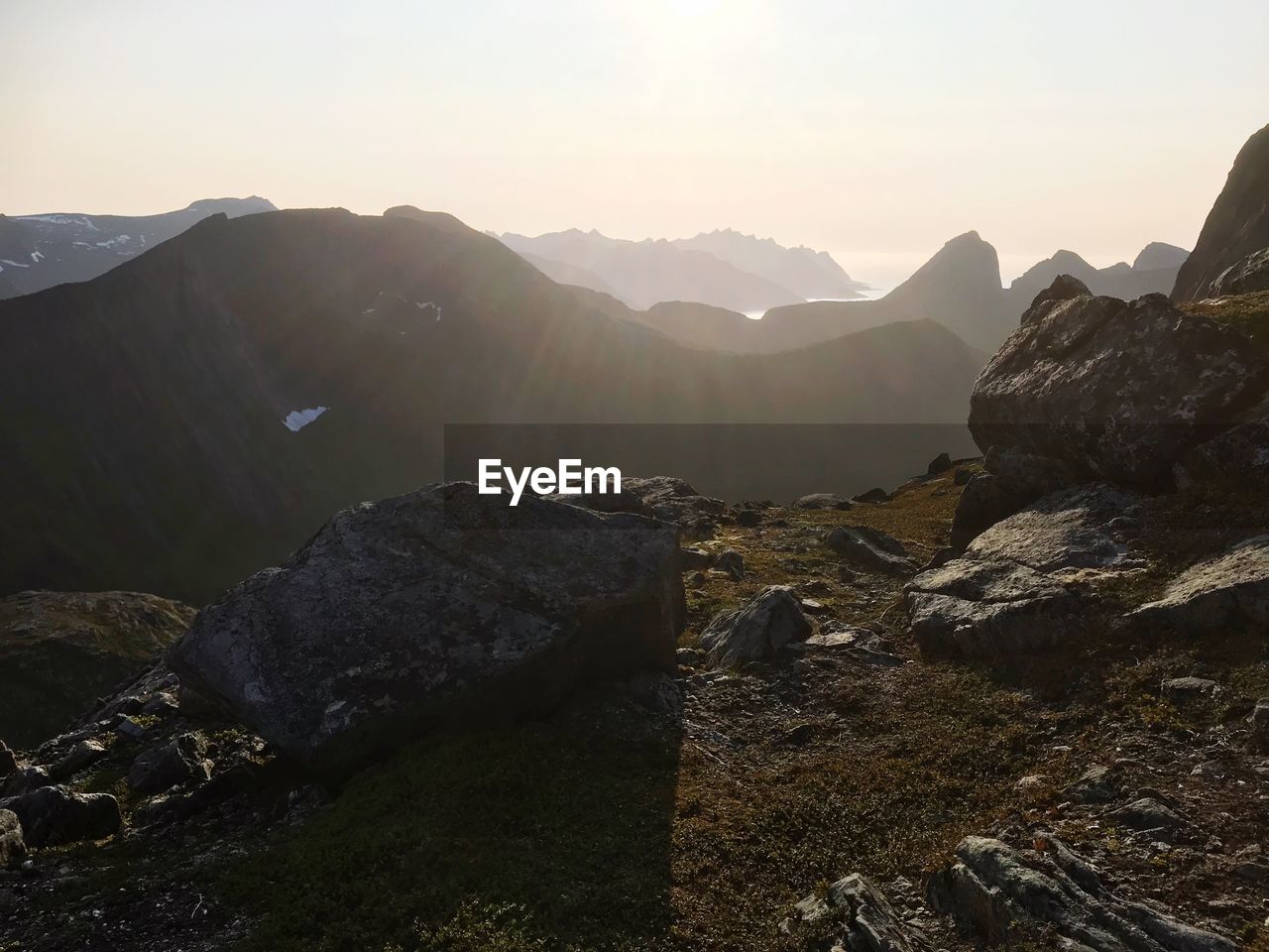 Scenic view of rocky mountains against sky