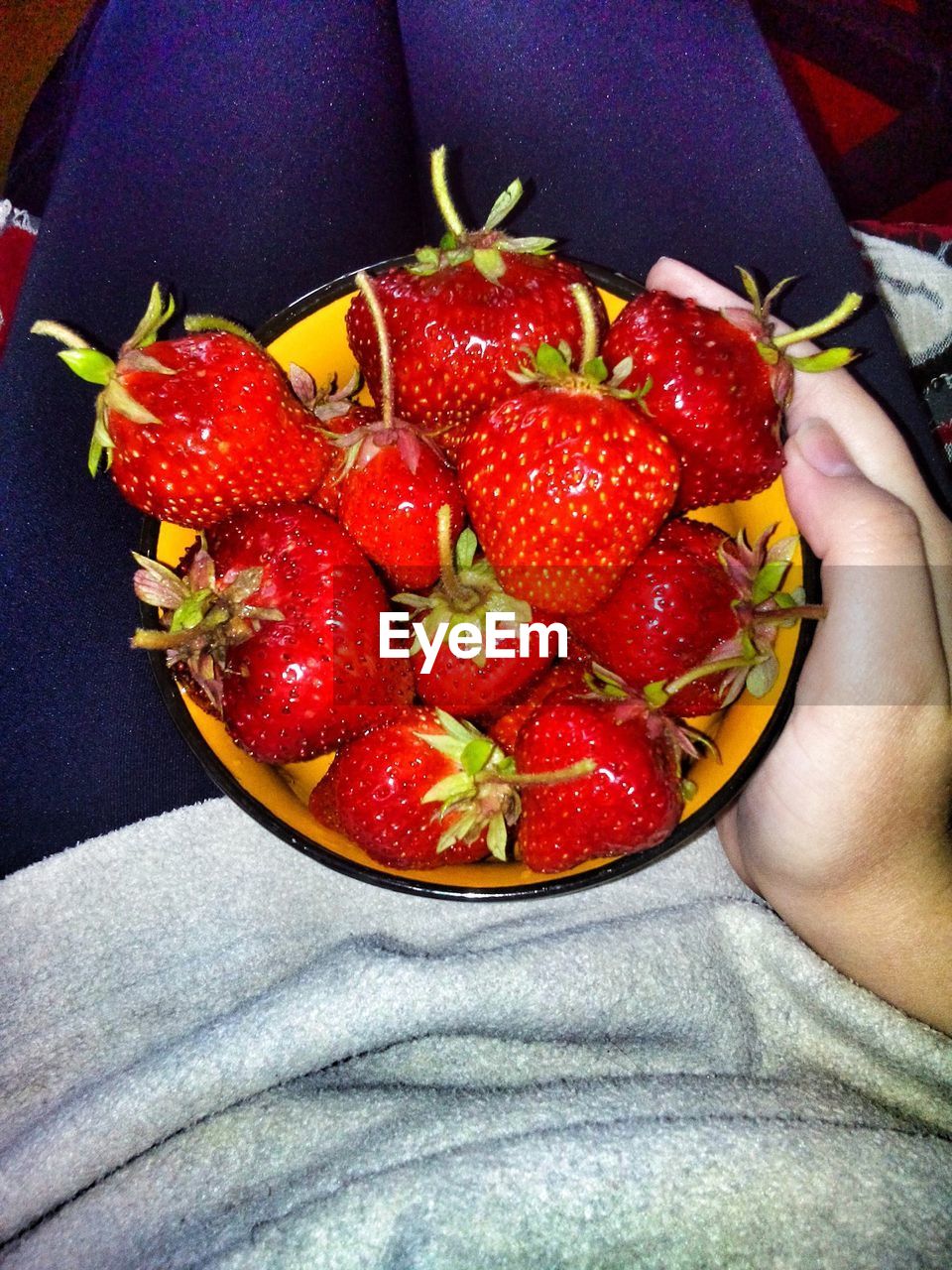 Close-up of strawberries in bowl