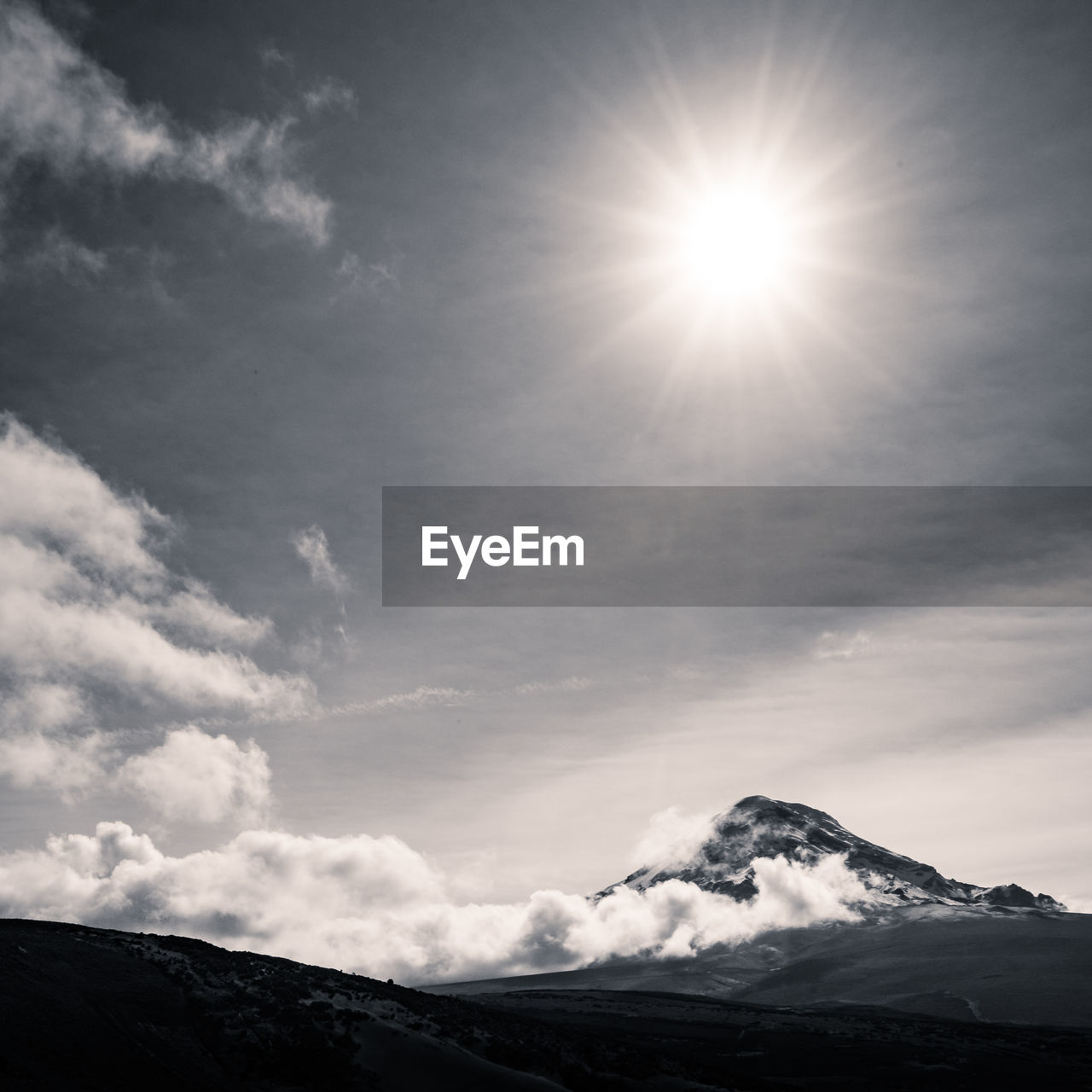 Scenic view of mountains against sky during winter