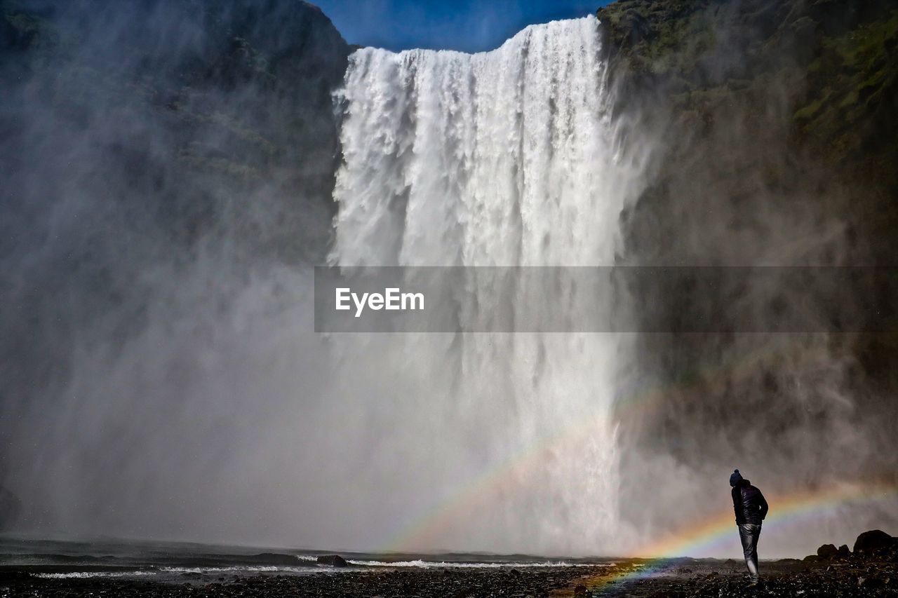 Scenic view of waterfall