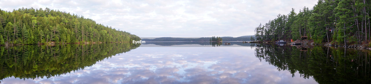 Panoramic view of lake against sky