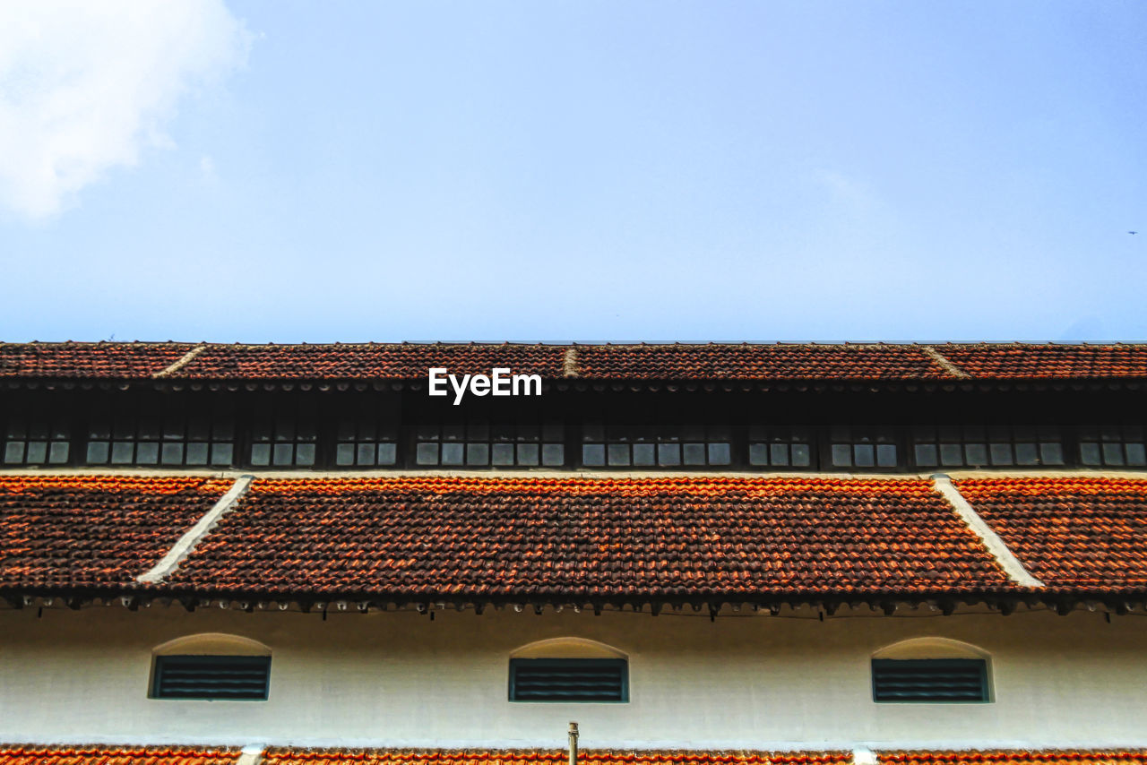 Low angle view of house against sky