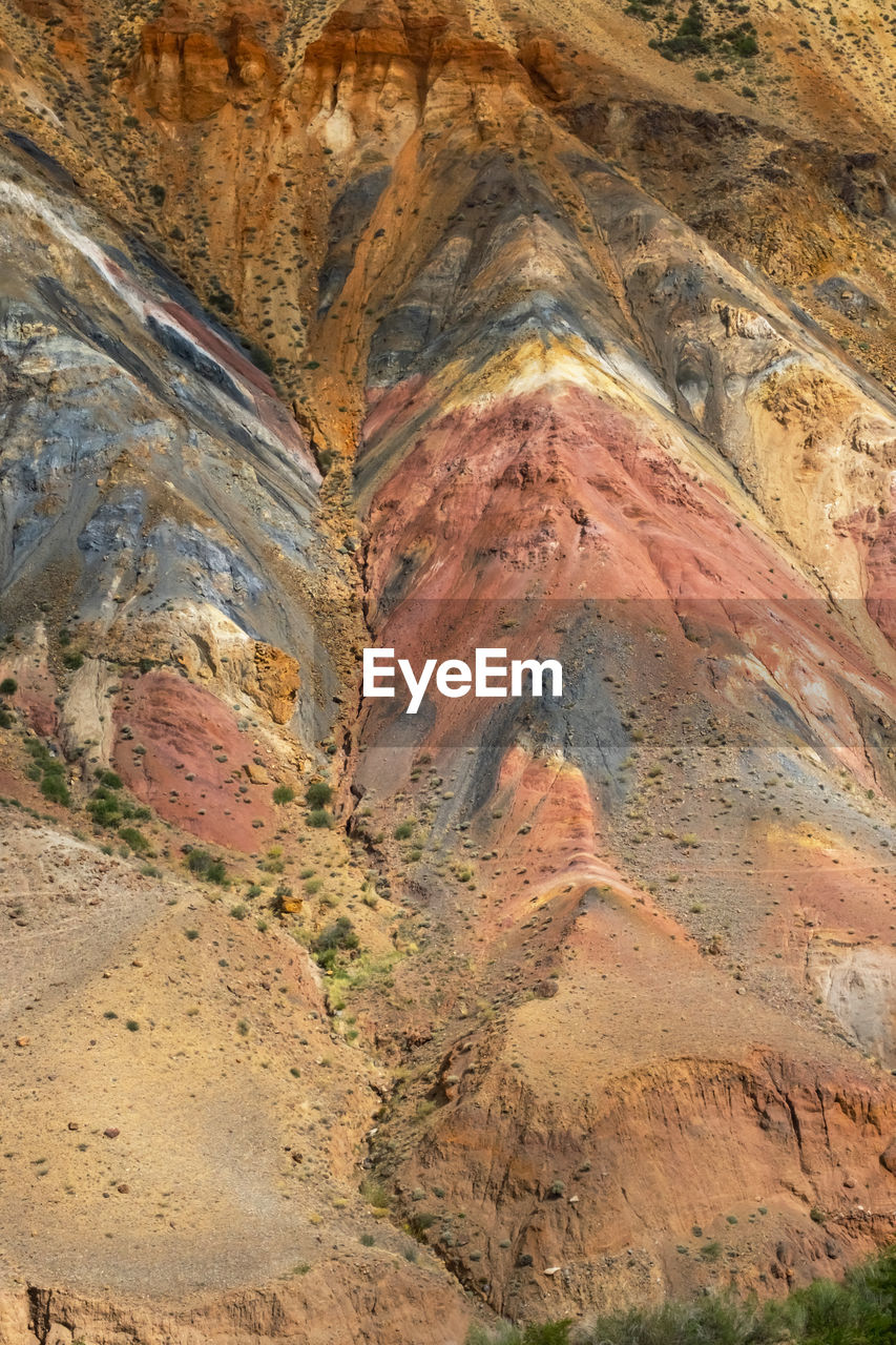 Colorful hills in altai republic, named mars 2. nature environment background. 