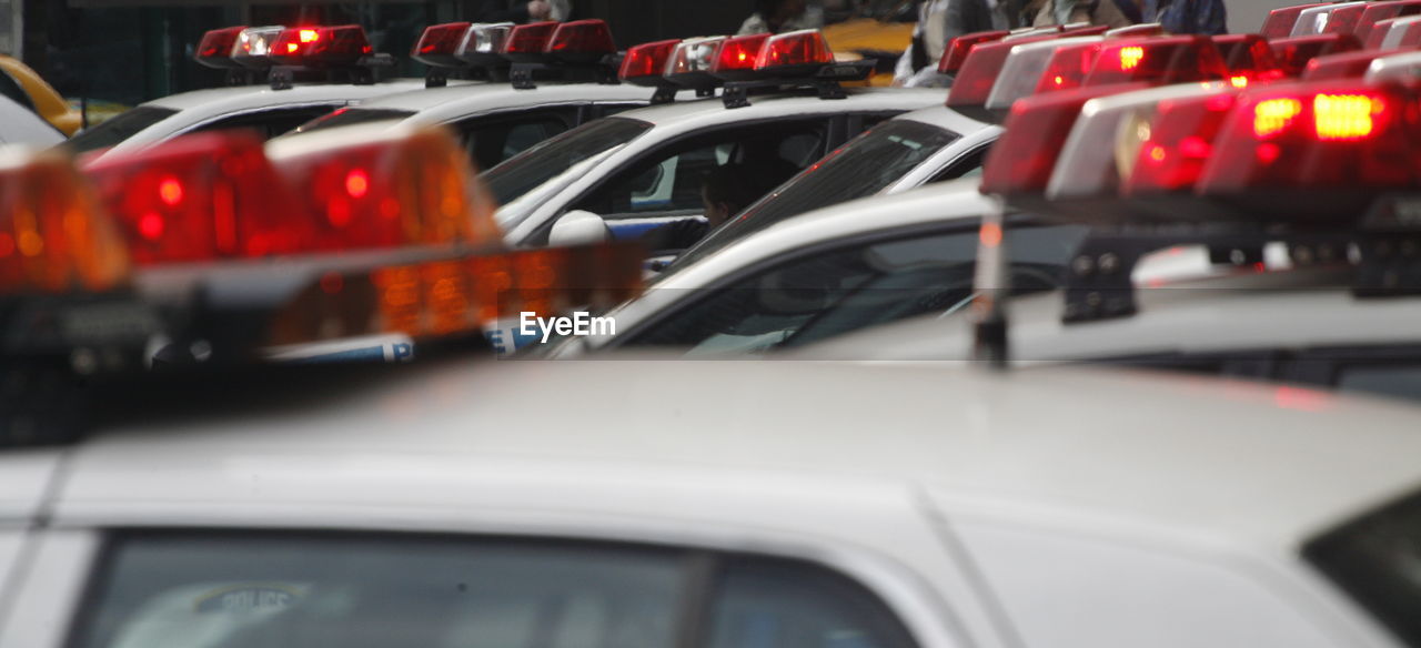 Police cars in city