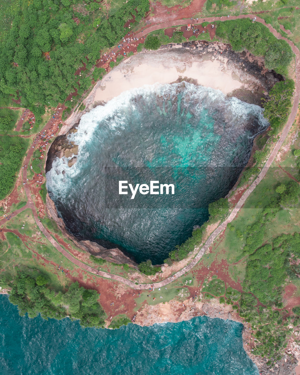 High angle view of island