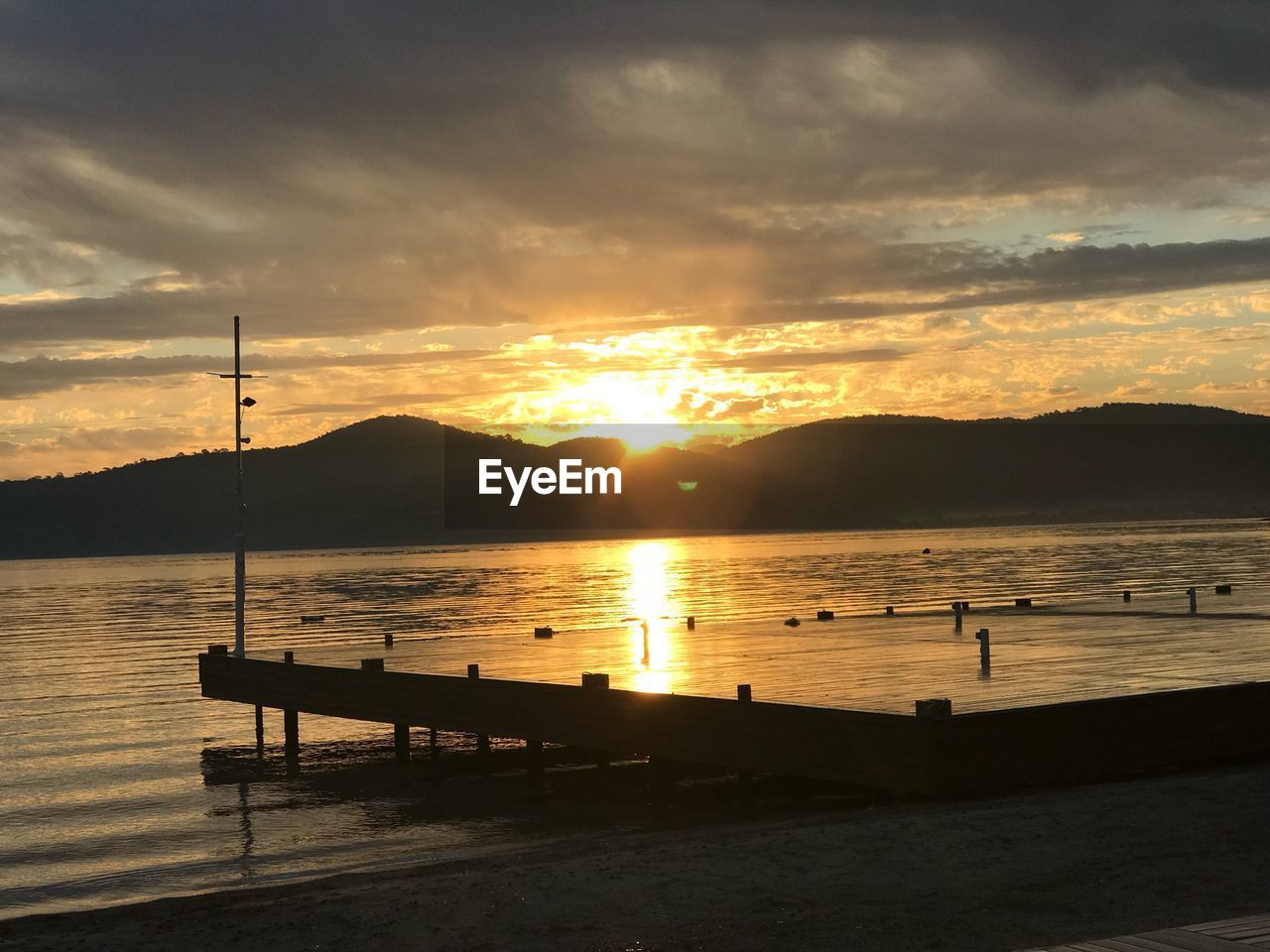 SCENIC VIEW OF SUNSET OVER SEA