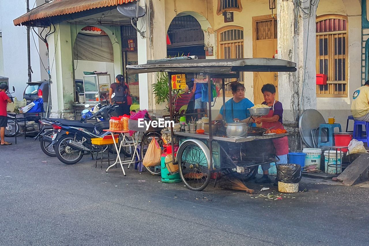 BICYCLES PARKED AT MARKET