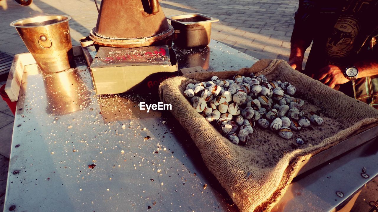 Close-up of nuts on table