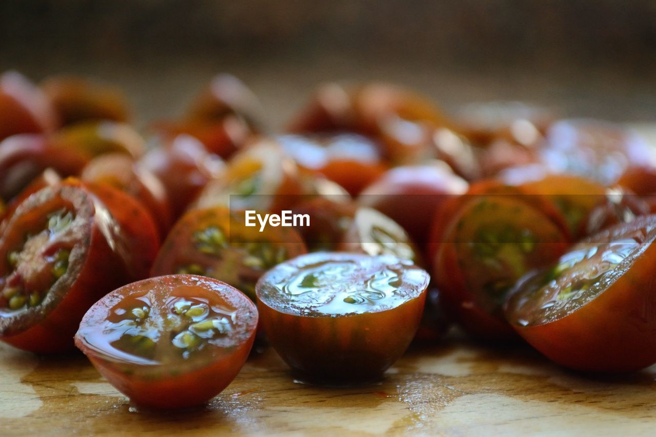 Close-up of tomatoes on table