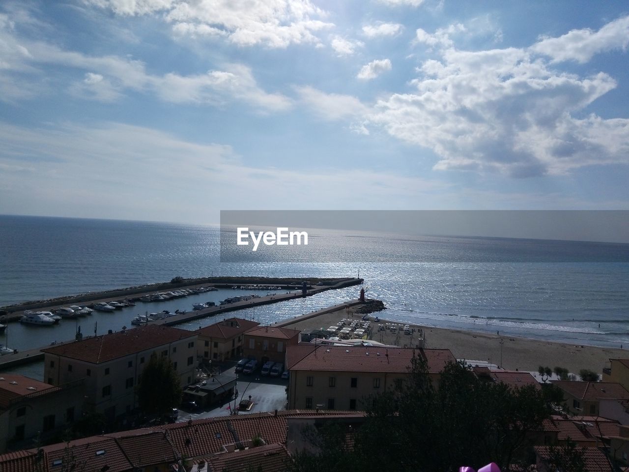 HIGH ANGLE VIEW OF SEA AGAINST SKY