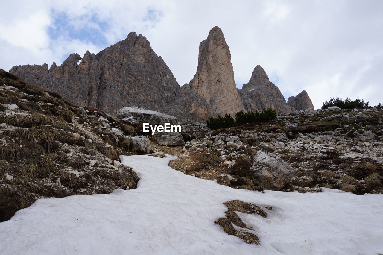 Scenic view of rocky mountains against sky