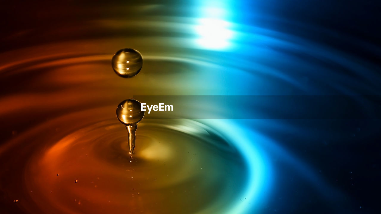 CLOSE-UP OF WATER DROP ON SURFACE