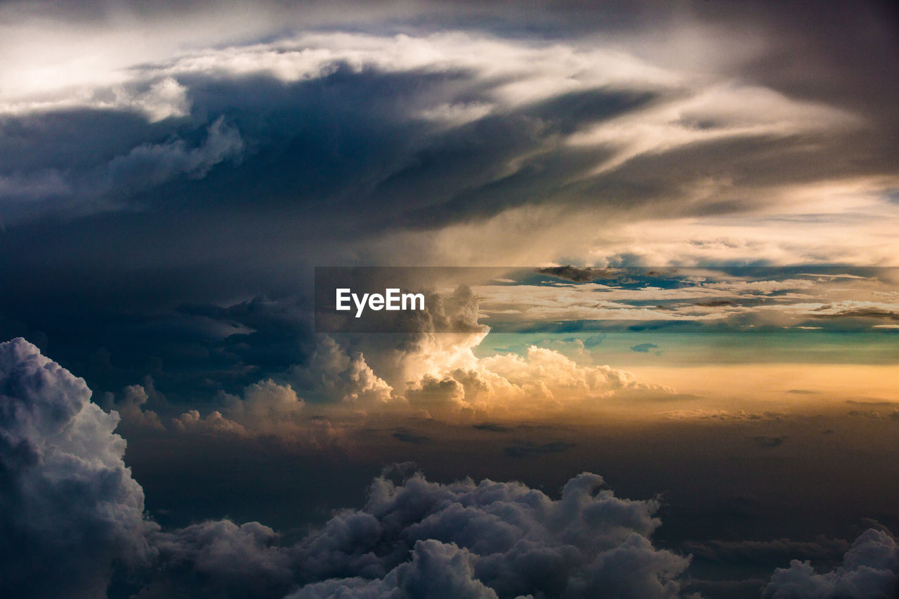 The beauty of a thunderstorm looming over the ocean - jakarta, indonesia