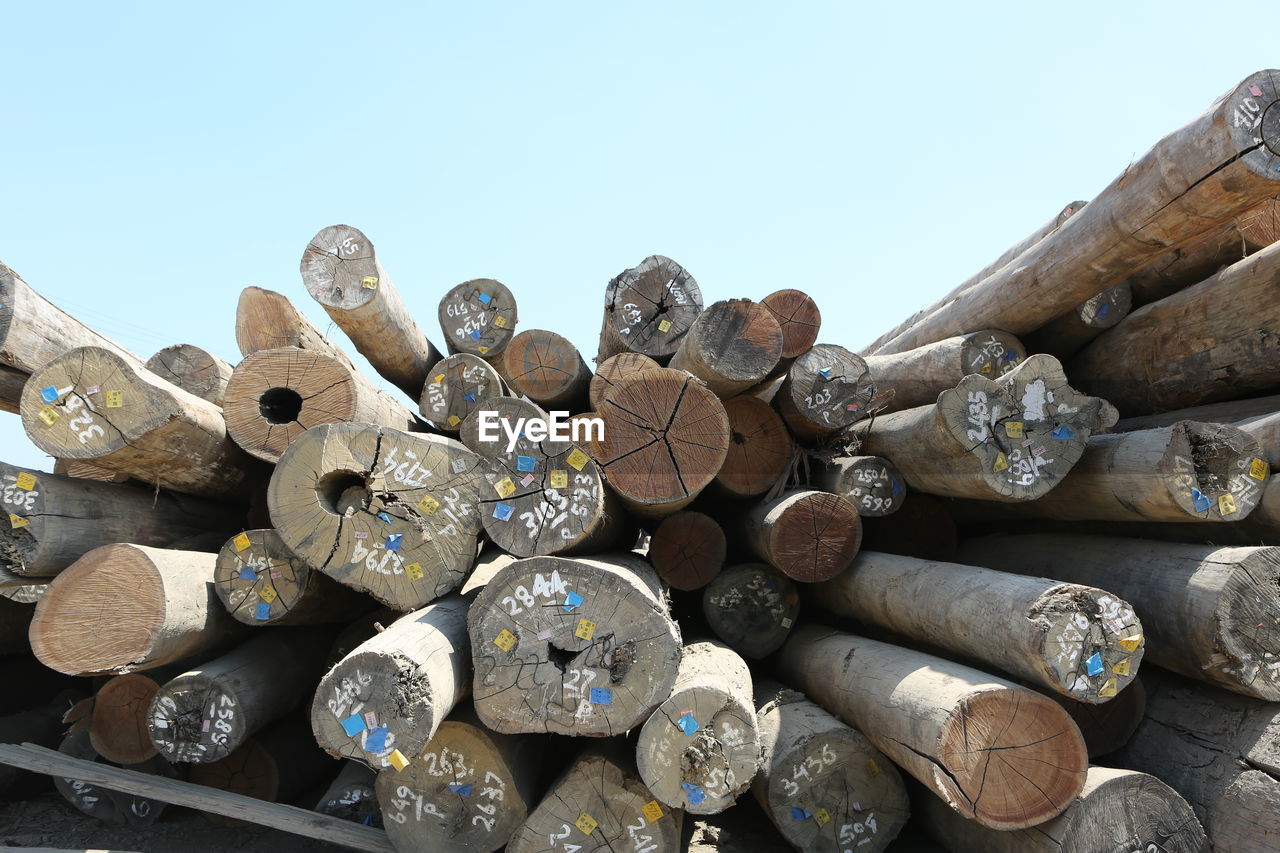 CLOSE-UP OF STACK OF FIREWOOD