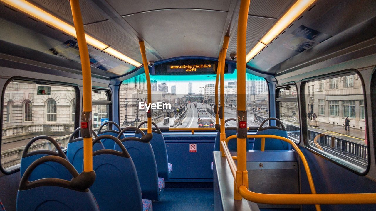 Interior of bus