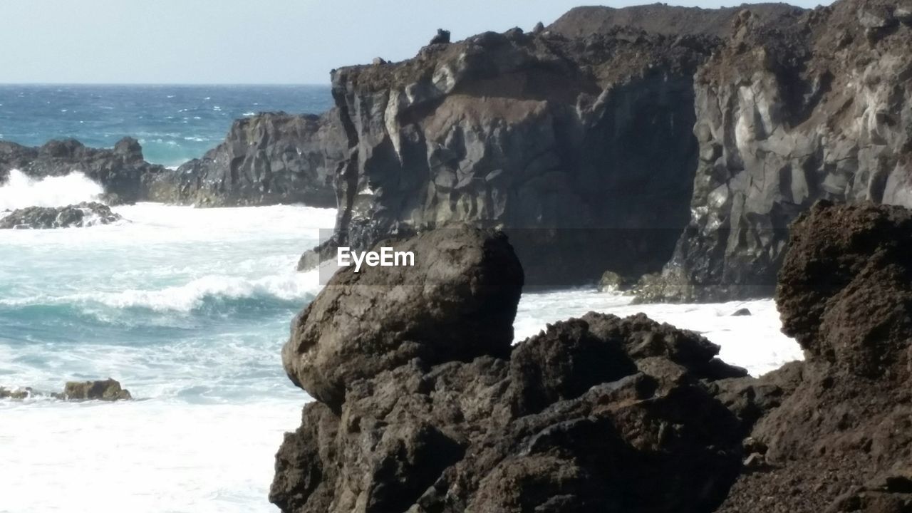 SCENIC VIEW OF SEA AND ROCKS