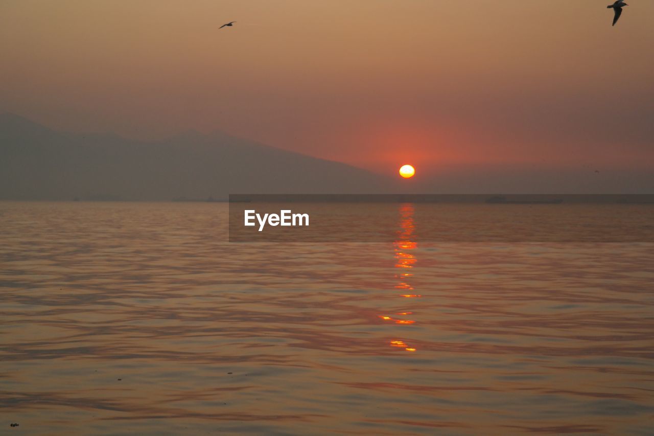 SCENIC VIEW OF SEA DURING SUNSET