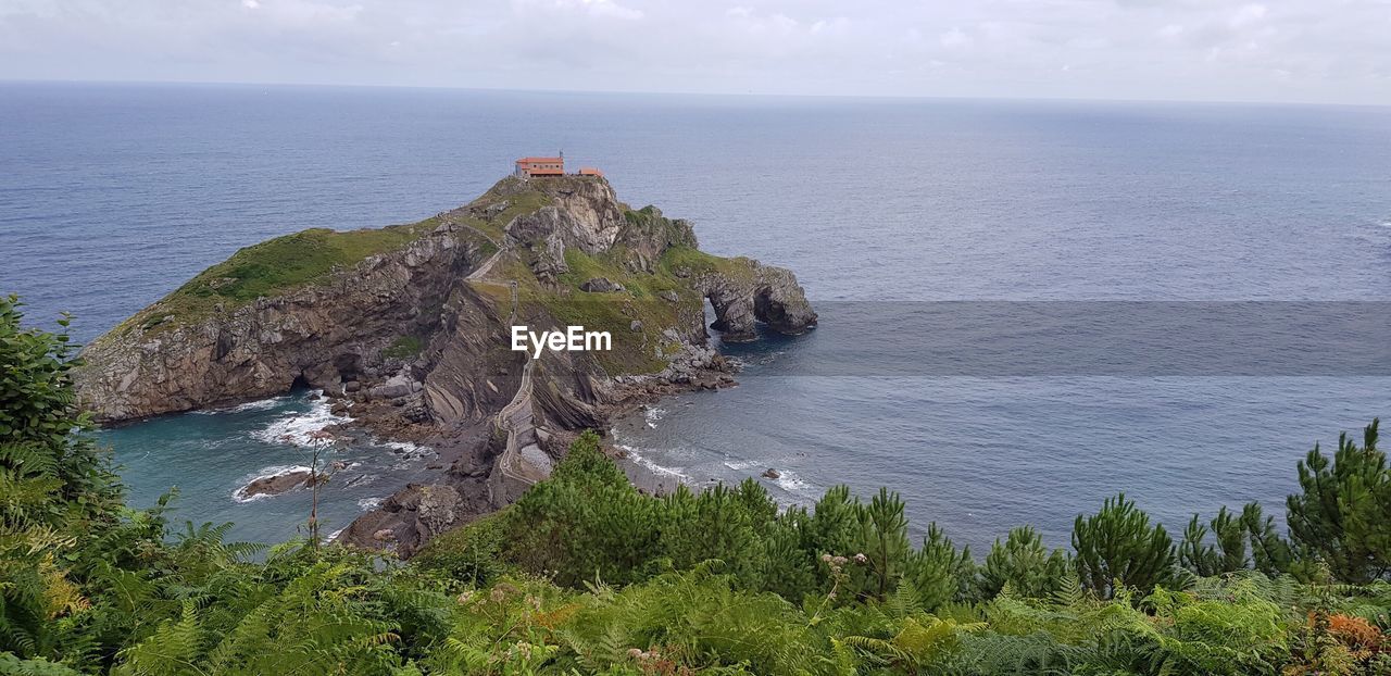 High angle view of sea against sky