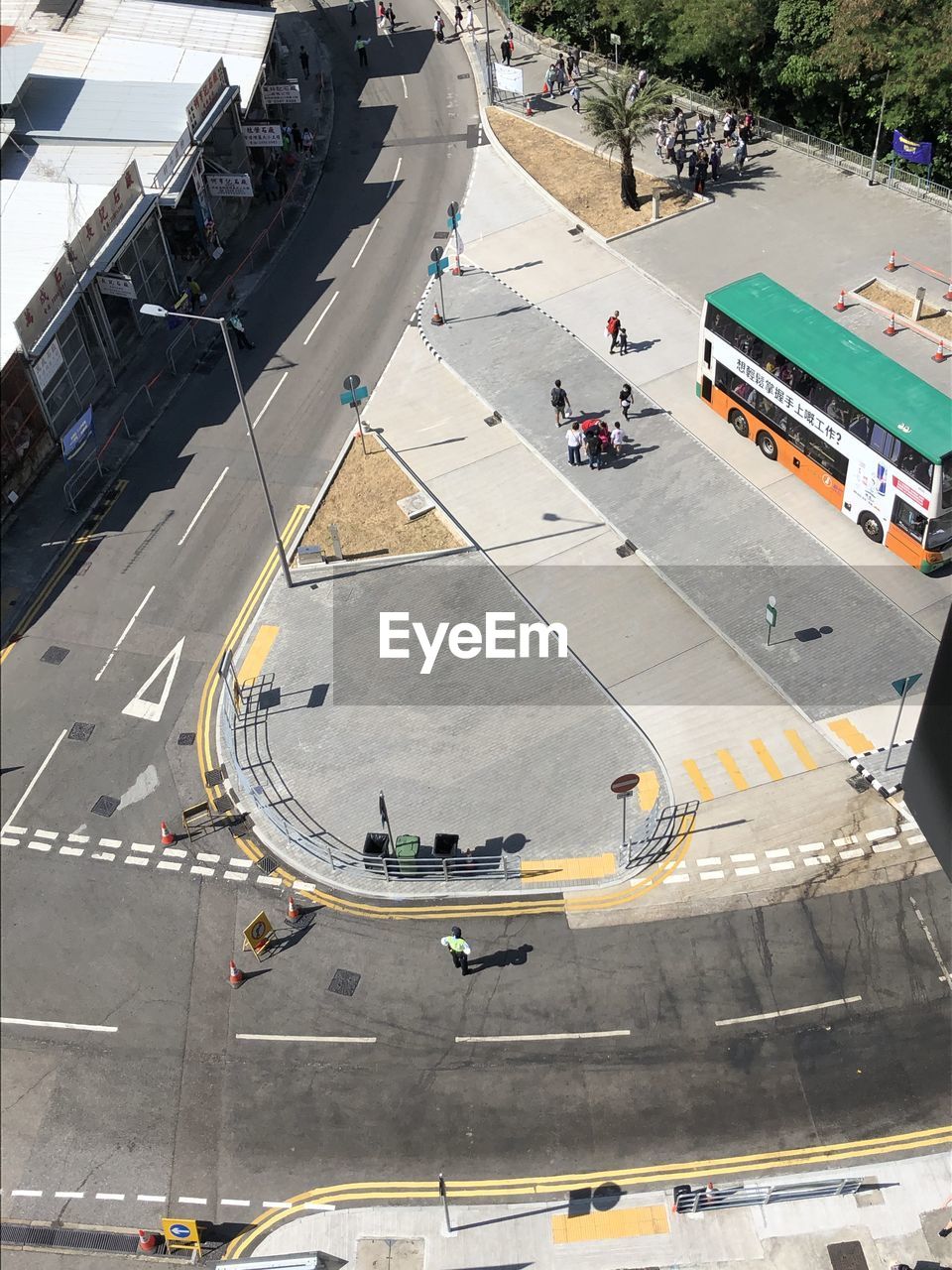 HIGH ANGLE VIEW OF AIRPLANE ON ROAD