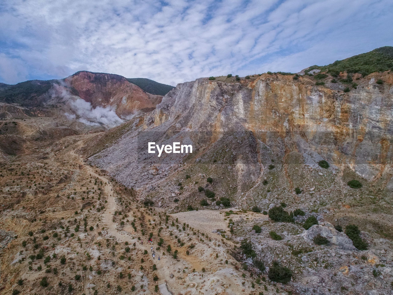 Scenic view of rocky mountains against sky