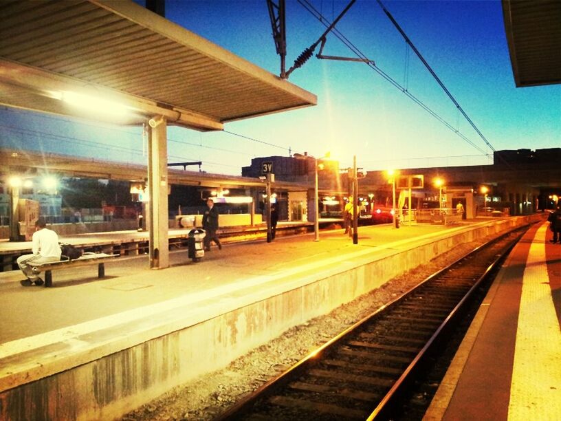 RAILROAD TRACKS AT NIGHT