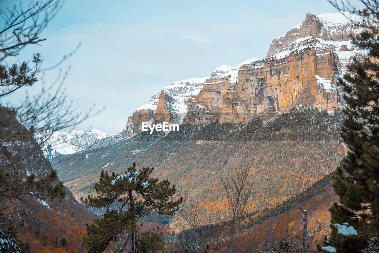 VIEW OF SNOWCAPPED MOUNTAIN AGAINST SKY