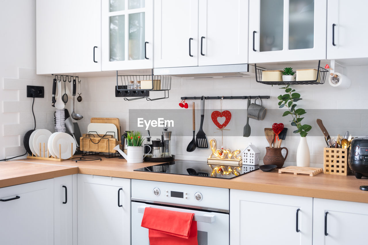 close-up of kitchen utensils at home