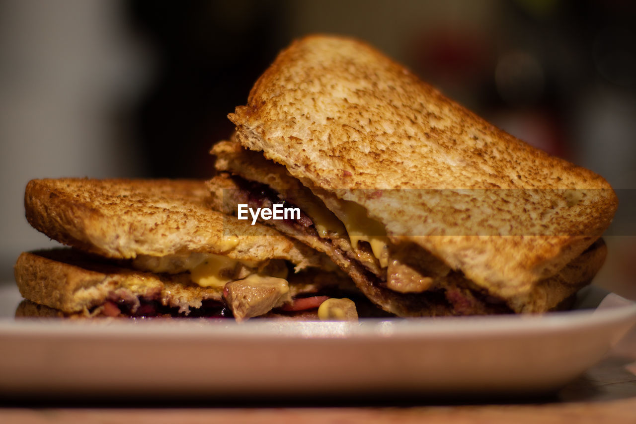 Close-up of bread in plate