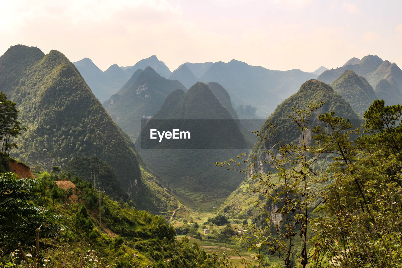 Scenic view of mountains against sky