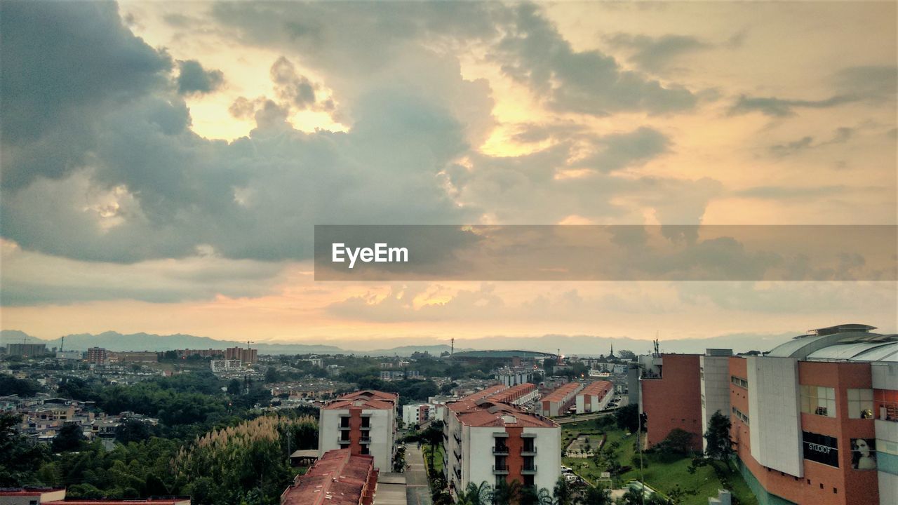 HIGH ANGLE VIEW OF CITYSCAPE