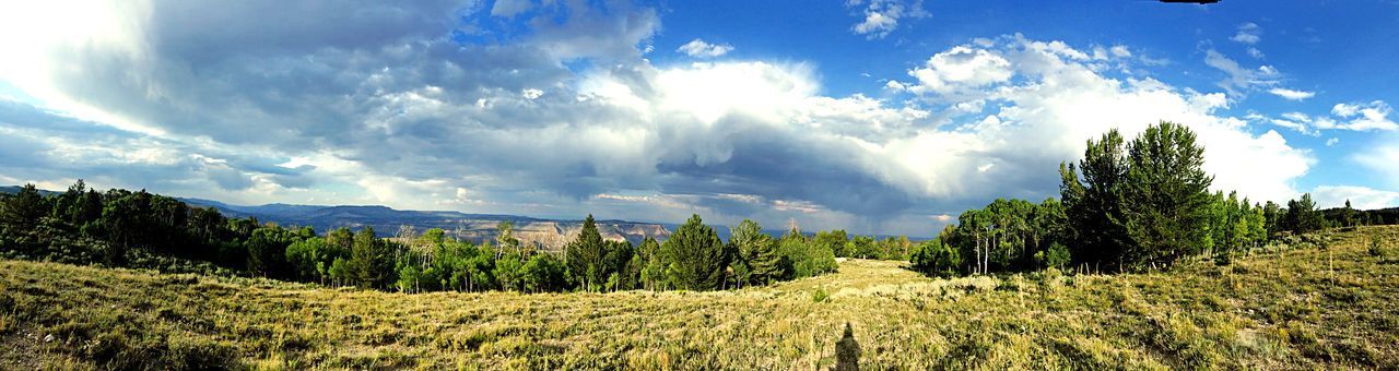 Panoramic view of mountains against sky