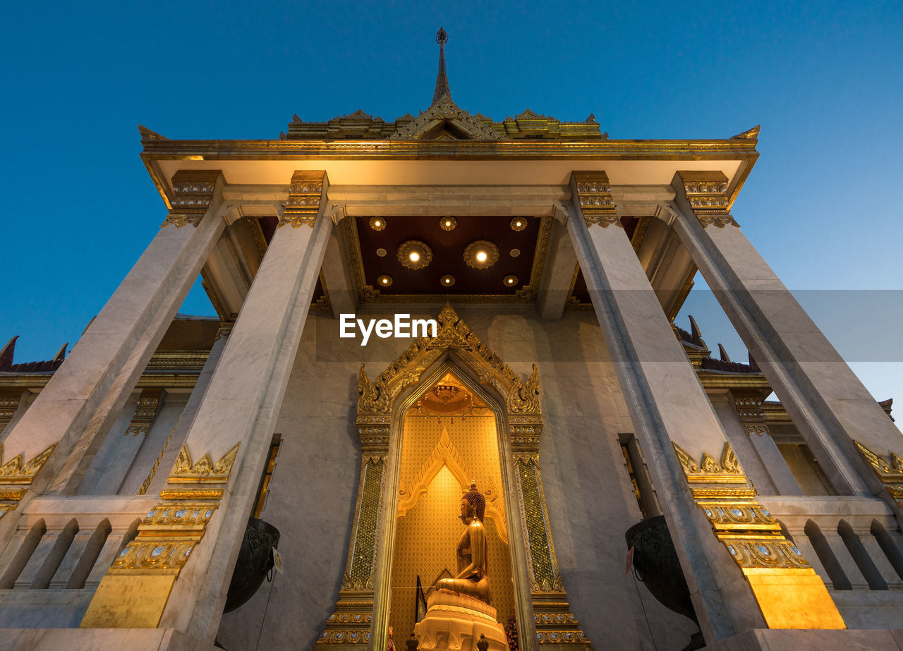 Low angle view of temple against clear sky