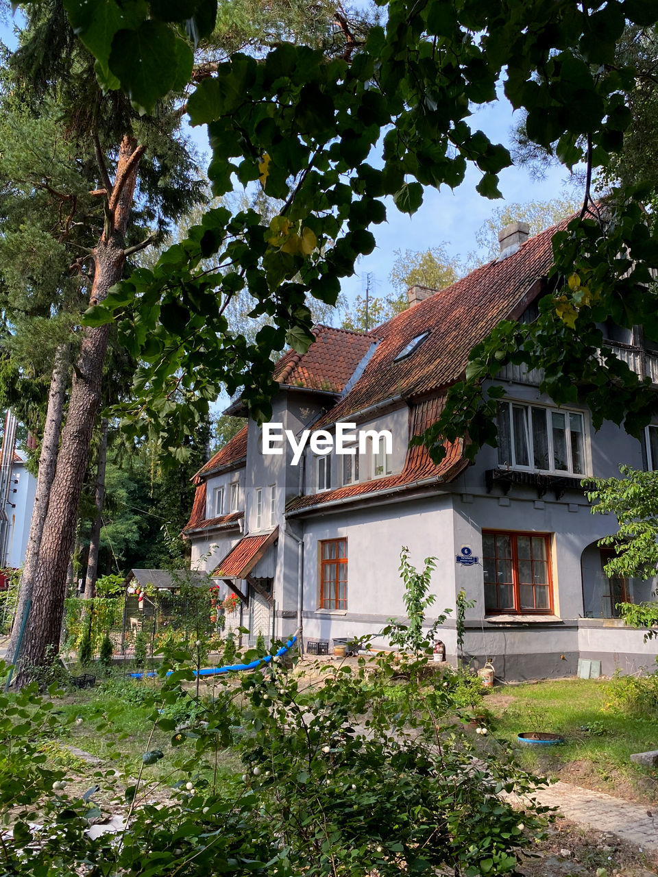 LOW ANGLE VIEW OF HOUSE AND TREES AGAINST SKY