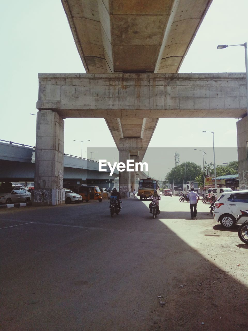 VIEW OF ROAD ALONG BUILT STRUCTURES