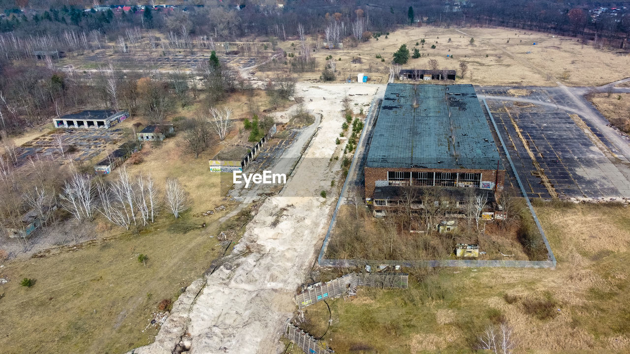 High angle view of construction site