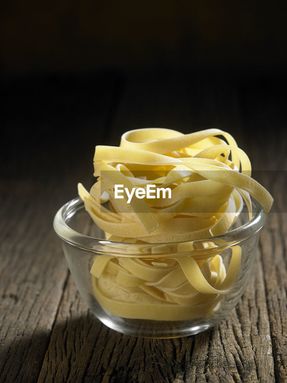 Close-up of tagliatelle pasta on table