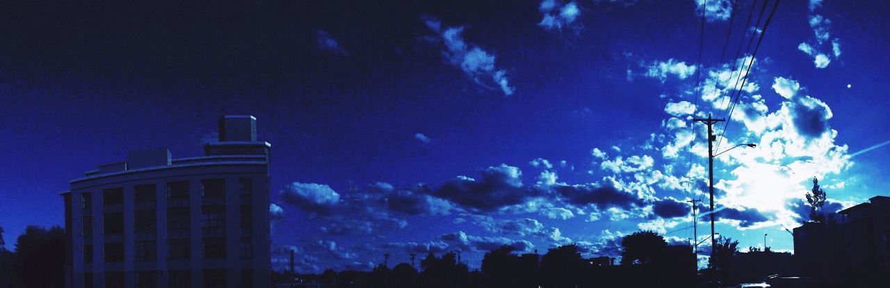 LOW ANGLE VIEW OF ILLUMINATED TREE AGAINST SKY