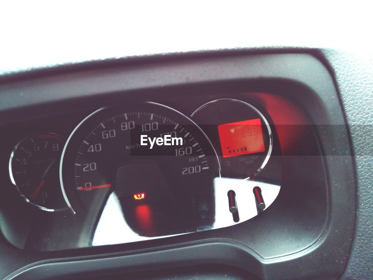 Close-up of speedometer