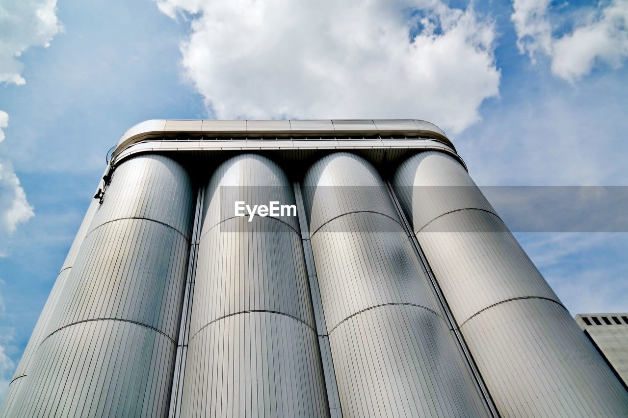 Low angle view of modern building against sky