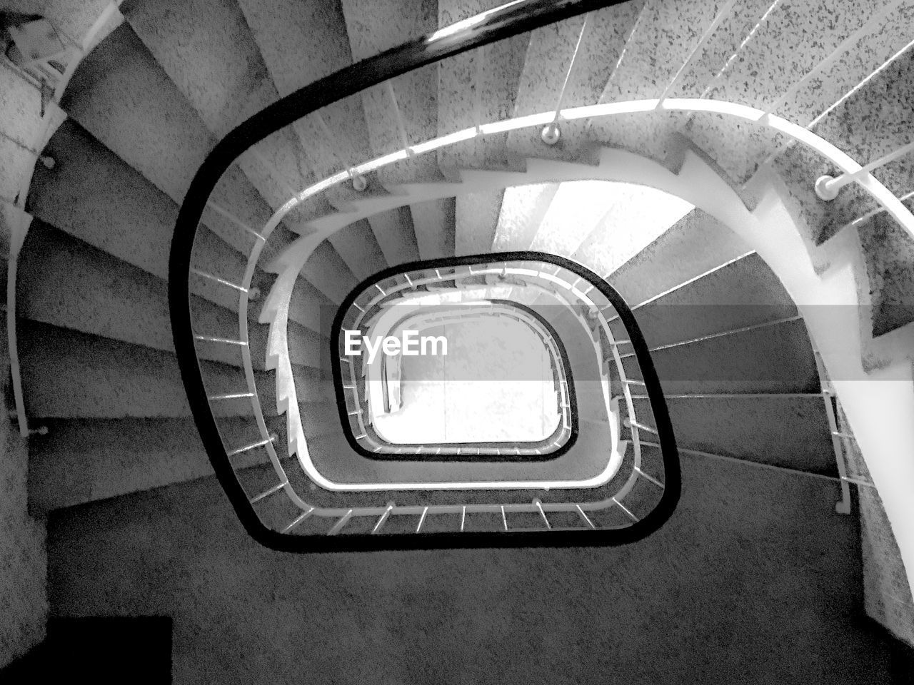 Directly above shot of spiral staircase